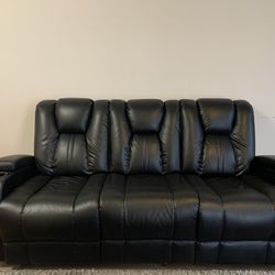 Recliner Sofa and Stationary Loveseat