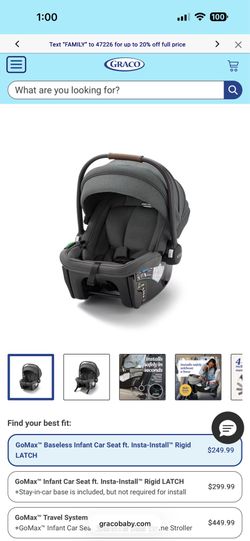 Nearly new car seat