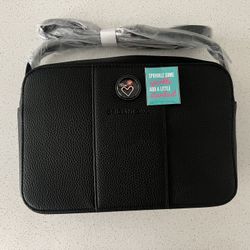 Origami Owl black purse w/ locket 10"x 6"x 3" zip pockets shoulder strap