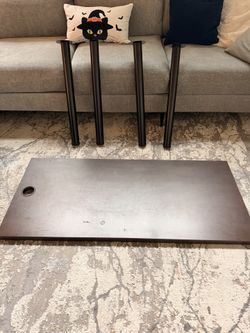 Brown Tabletop Computer Desk With Detachable Legs 53 X 24