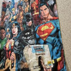 Cartoon Superhero Shower Curtain And Hooks