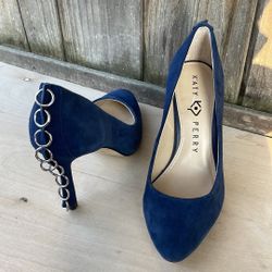 Katy Perry Navy Blue Suede heels