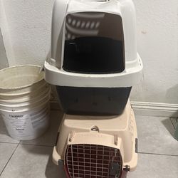 cat litter box & cage