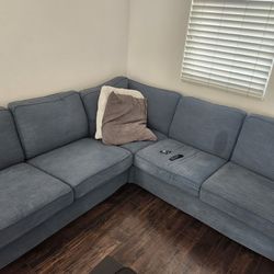 Lether and fabric sofa