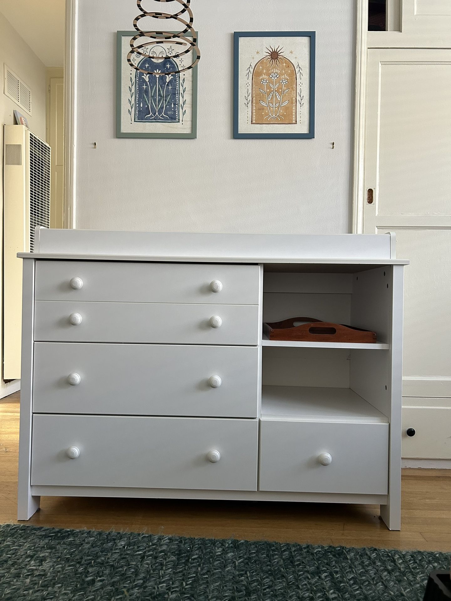 White Wood Changing Table /Dresser - Great Condition!