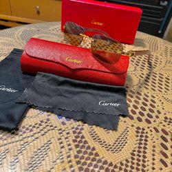 C Brown Wood Sunglasses 