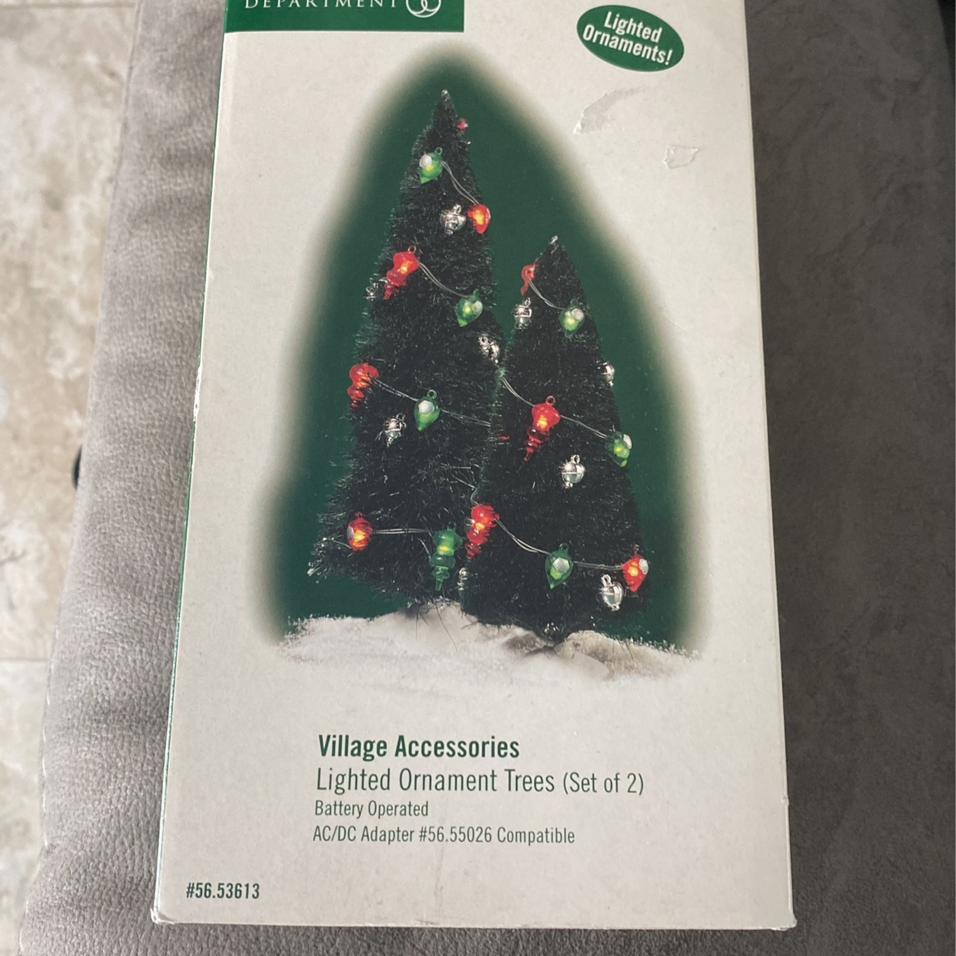 Dept 56 Village Accessories ~ Lighted Ornament Trees - 1 Set