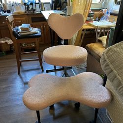 Pink Yoga Computer Rolling Desk Chair