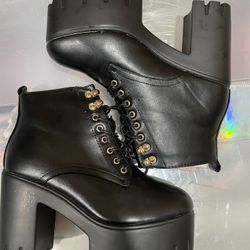 Neon And Black High Top Boots 