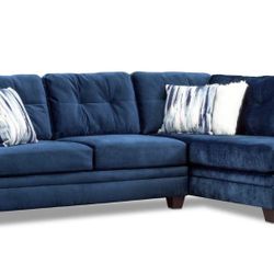 KROEHLER Blue Sectional Sofa. 9&1/2 feet long by 6 feet wide sectional