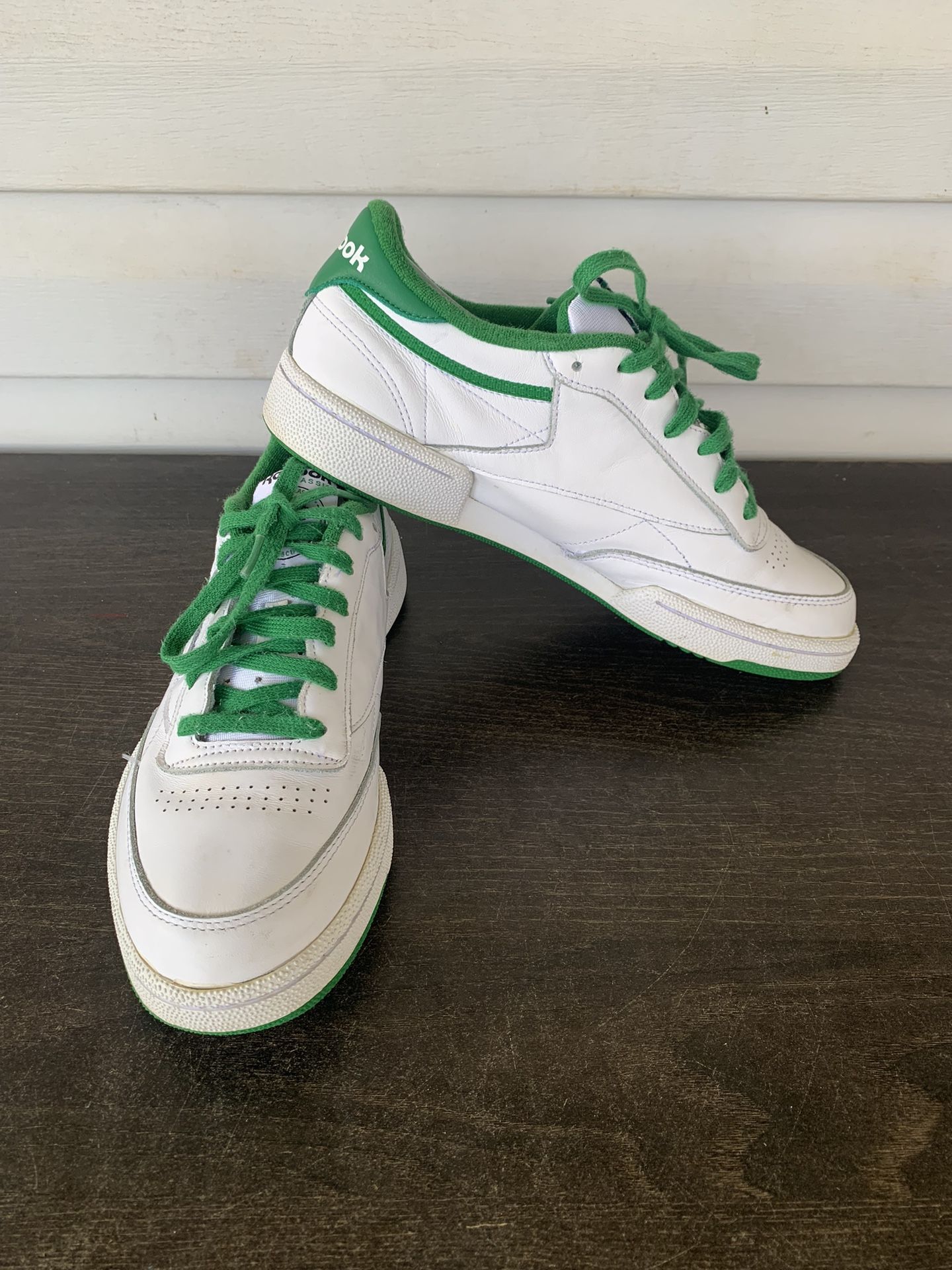 Size 9.5 - Reebok Club C 85 White Glen Green
