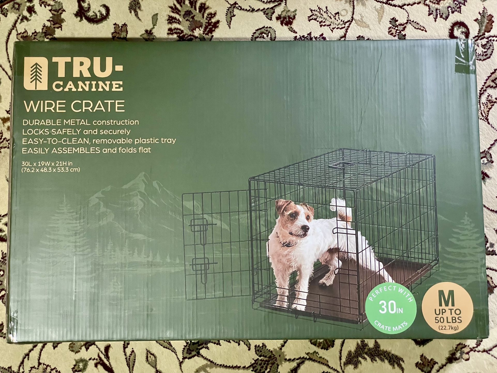 New - TRU-CANINE Wire Crate For Dog (Medium Size 30 Inch)