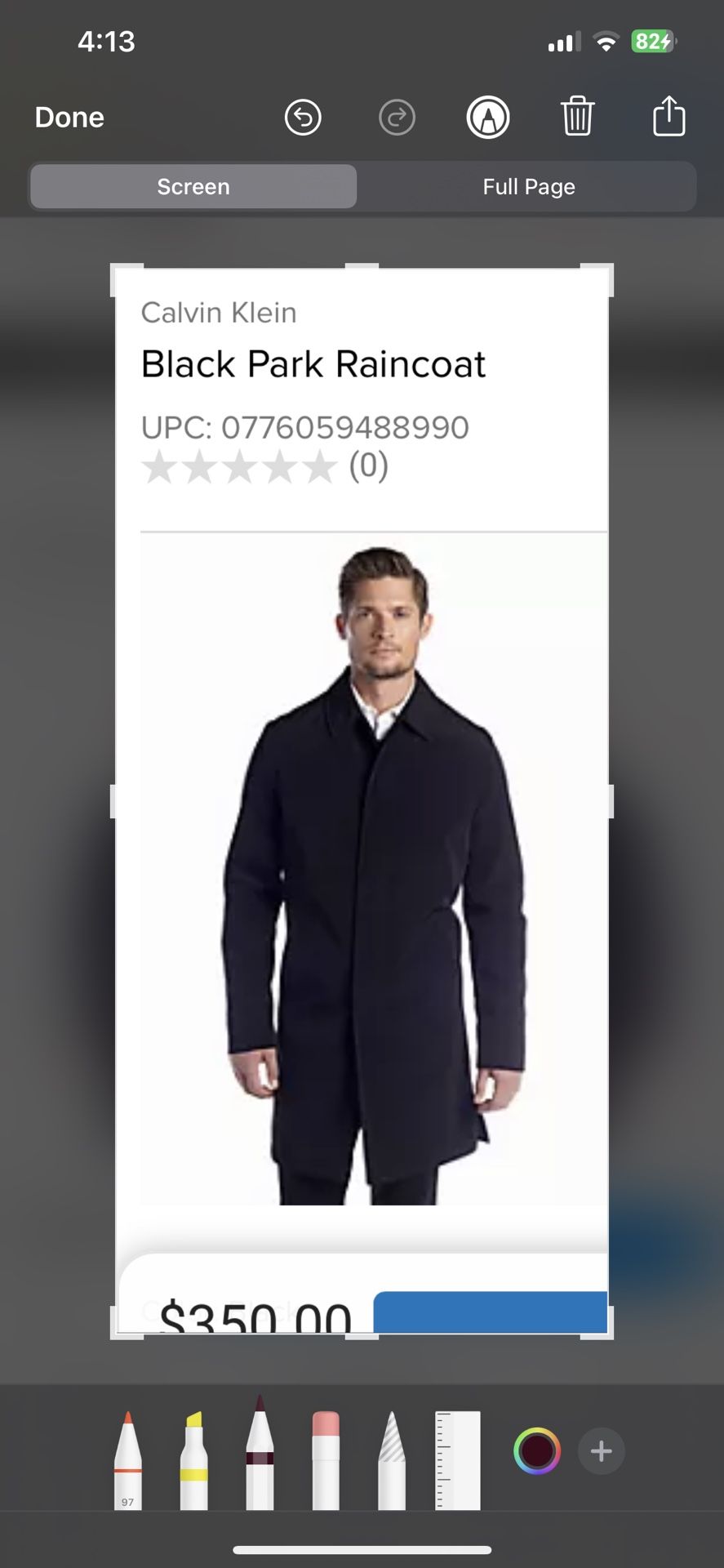 Men’s Calvin Klein Raincoat