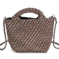 Elegant Woven Brown Handbag