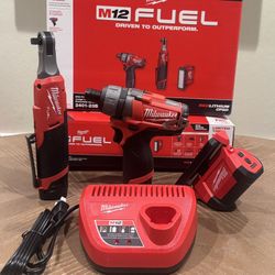 Milwaukee M12 fuel 3/8 ratchet and screwdriver with magnetic/USB light kit $285 FIRM