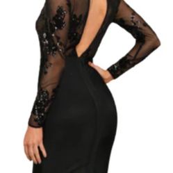 New beautiful Black Sequin sheer Dress size Small ( reseda ca)