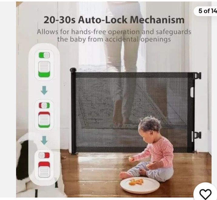 Momymust retractable mesh baby gate 33x55