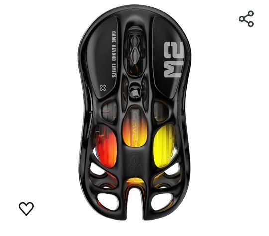 GravaStar Mercury M2 Wireless Gaming Mouse with 26,000 DPI, PAW3395DM Sensor -79g Lightweight Hollowed-Out Design -5 Programmable Buttons -5 Dynamic L