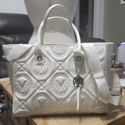 XL Puffer Designer Purse, Neutral Color