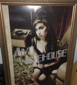 Glass Framed Amy Winehouse Poster