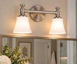 Bathroom Vanity Light – 2-Light Brushed Nickel Wall Sconce