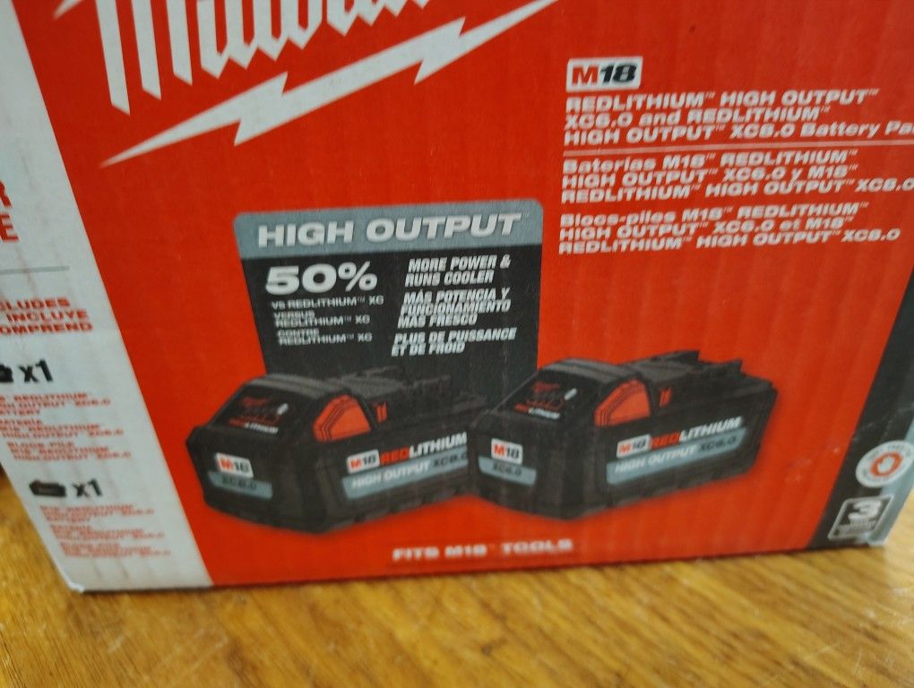 Milwaukee 8.0ah And 6.0ah High Out Put Batteries