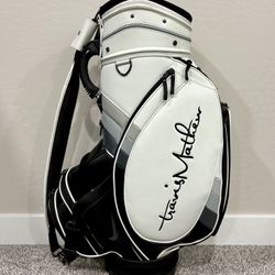 VESSEL ‘Travis Mathew Limited Edition’ White Leather Golf Staff Bag