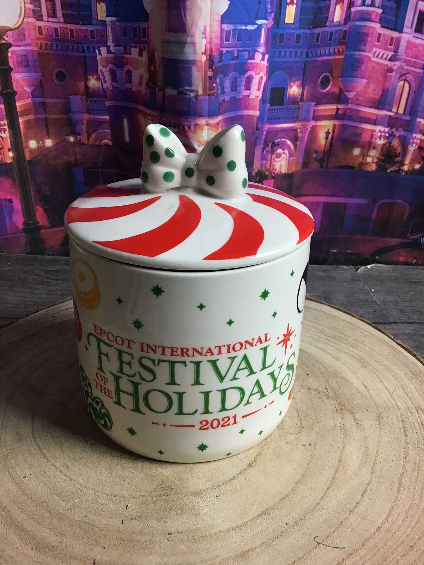 2021 Disney Parks EPCOT Festival Of The Holiday Cookie Stroll Jar
