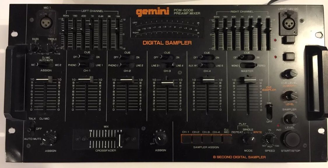 Gemini DJ MIXER WITH SAMPLER