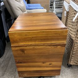 ACME Jurgen File Cabinet w/ Rolling Wheels - Oak and Black
