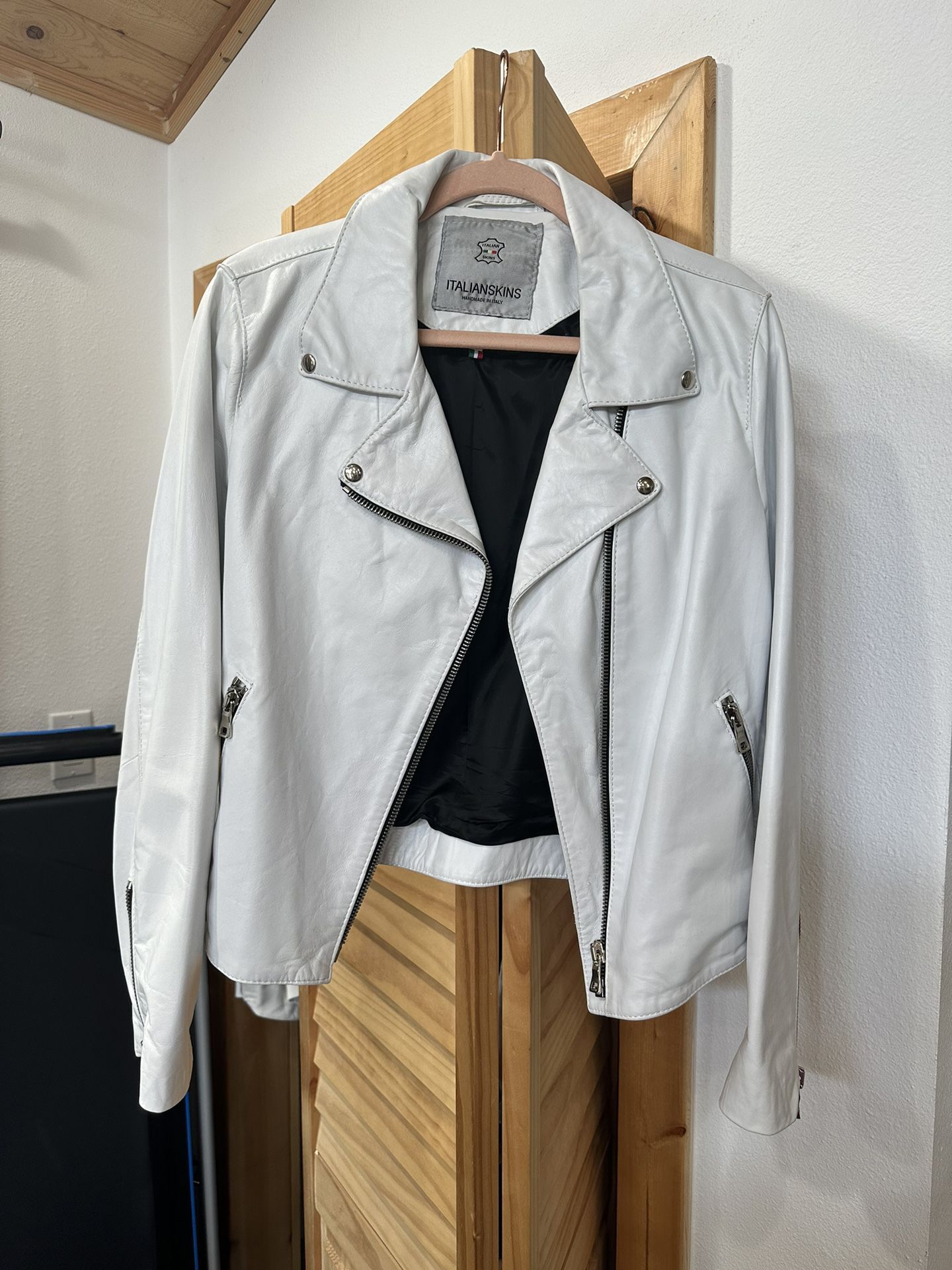 White Handcrafted Genuine Italian Leather Jacket