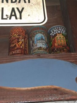 Vintage antique beer cans set