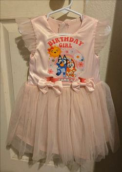 Bluey baby toddler girl pink dress