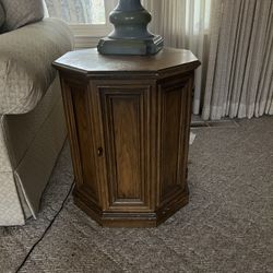 Mid Century Octogon Wood End Table