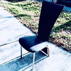 BLACK CHAIR WITH METAL FRAME/ VERY STURDY 