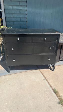 black wooden dresser