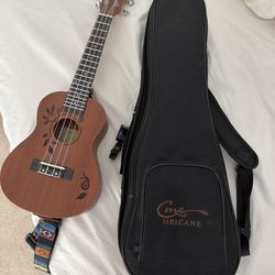 Ukelele with case and tuner