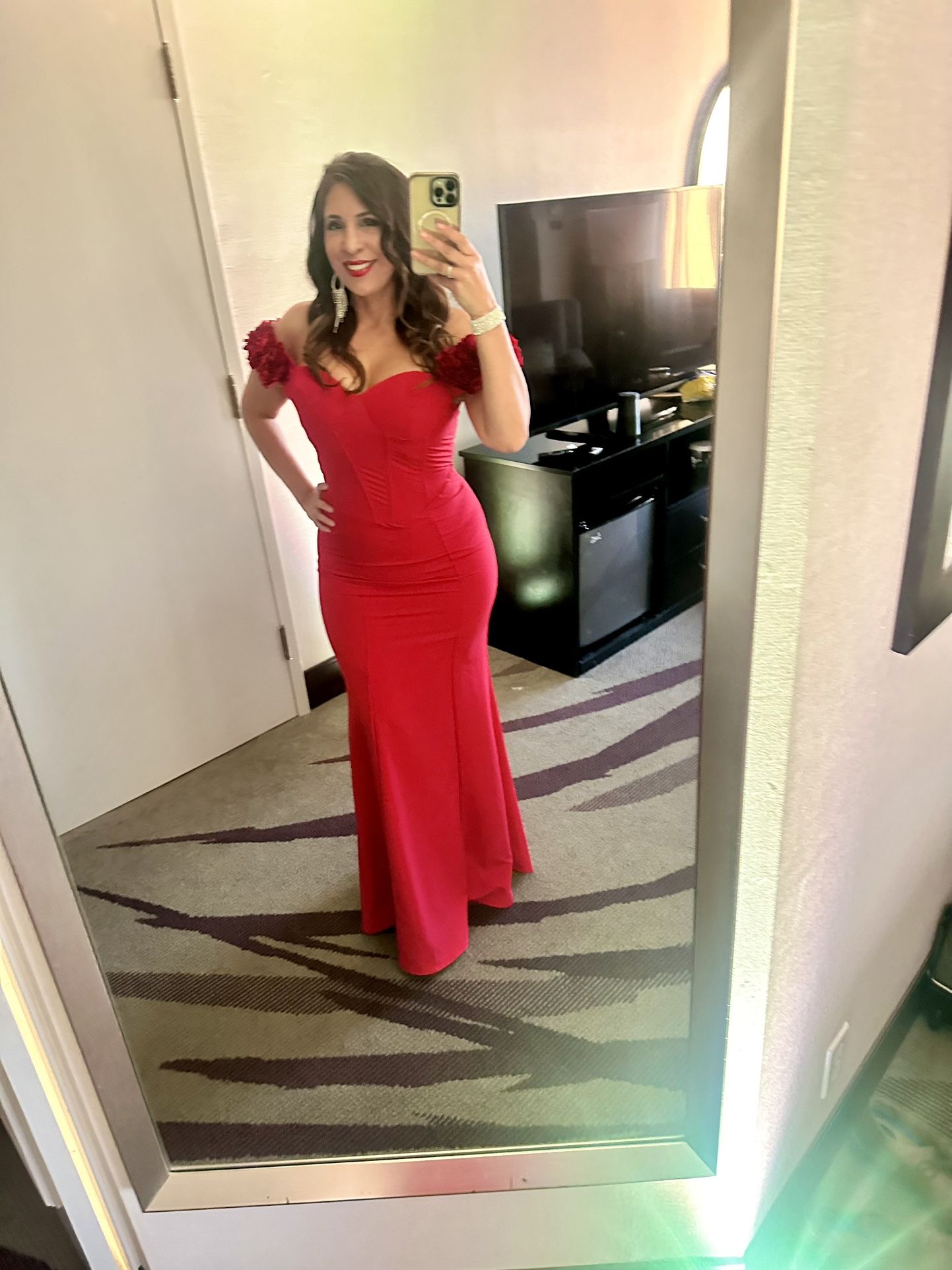 fashion nova long red dress Red One Shoulder Maxi Dress main image 0