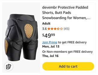 Protective Padded Shorts with Impact Absorption Cushion Protection