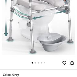 HOMLAND Raised Toilet Seat with Handles, FSA HSA Eligible 500lb Toilet Seat Riser for Seniors with Bedpan, Adjustable Height & Width, Handicap Elevate