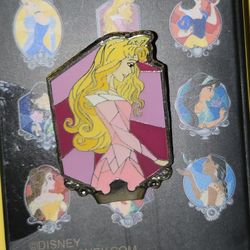 Disney Princess Aurora Portrait Enamel Metal Pin 