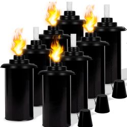 NEW 8 Pack 12oz Torch Canisters/wicks & Covers