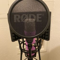 Rode Microphone with Clarett 4 Pre Interface and S452 Sterling Headphones.