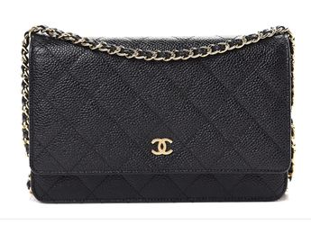 Chanel Caviar Quilted Wallet On Chain WOC Black