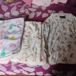 2 Baby Girl Blankets And A Milk Snob  3 Each Or 6 For All 3