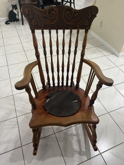Antique oak rocking chair