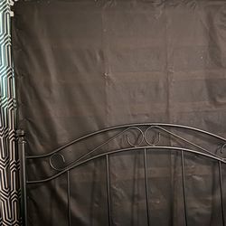 Queen Box Spring & Metal Headboard