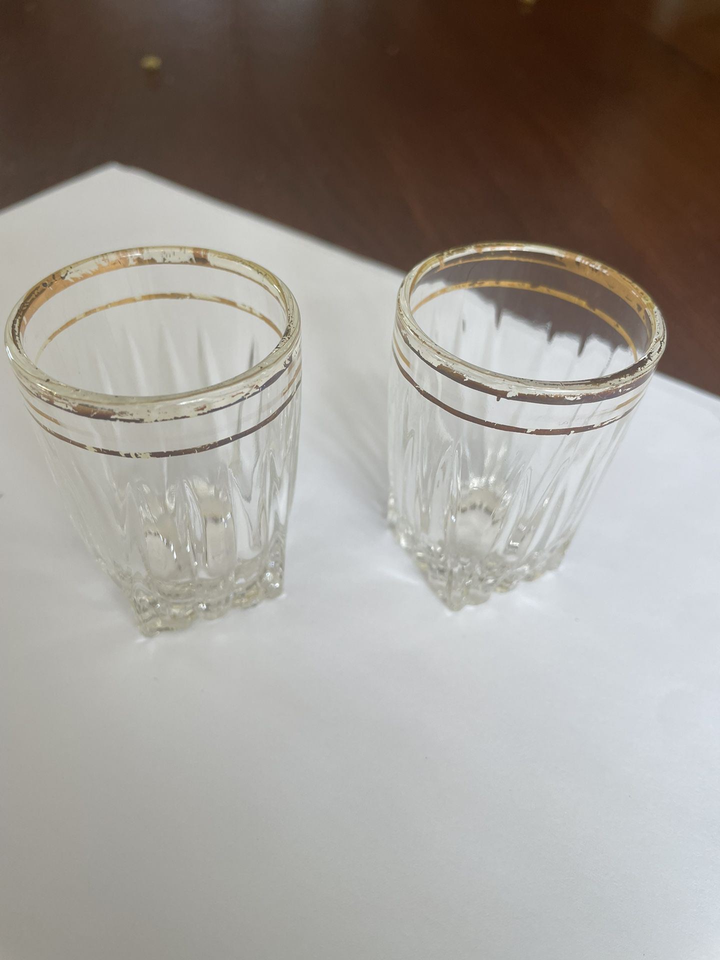 Vintage Fenton Gold-rim Shot Glasses set of 2