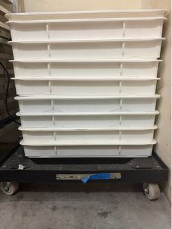16 Dough/Proofing boxes w/ rolling cart dolly
