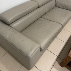 Grey Leather Sofa